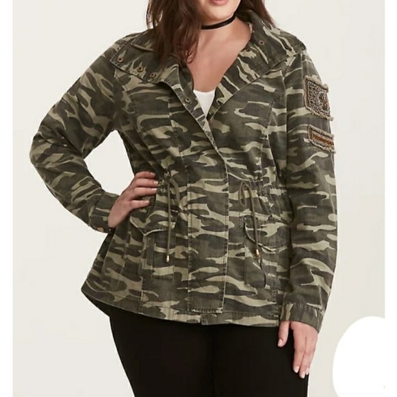 Torrid Green Camo Printed Beaded Cinch 